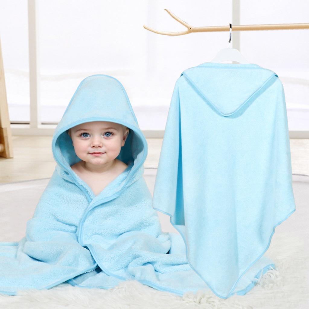 

Soft Coral Fleece Baby Swaddle Blanket with Hooded Cape and Embroidery 80x80