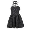 Women's Sleeveless Gothic Lace Dress Vintage Corset Halter Swing Cocktail Dress Victorian Style Black Lolita Punk Dress