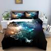 Butterfly Duvet Cover Set King Queen Full Cute Red Butterfly Insect Pink Flowers for Kids Boys Girl Teen Polyester Bedding Set