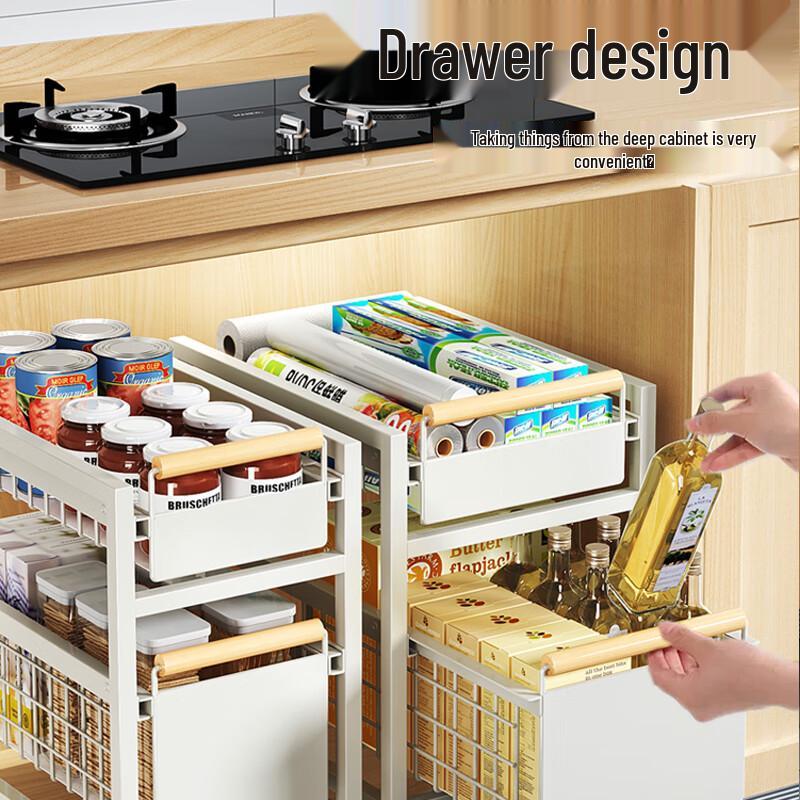 Double-Layer Pull-Out Dish Drying and Storage Rack