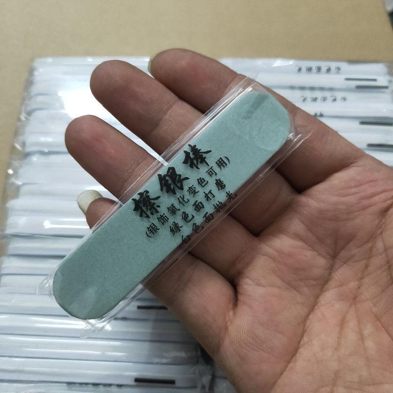 Pilă de Unghii Verde & Albă cu Două Fețe, Bloc de Lustruit - Pilă Argintie pentru Instrumente de Manichiură