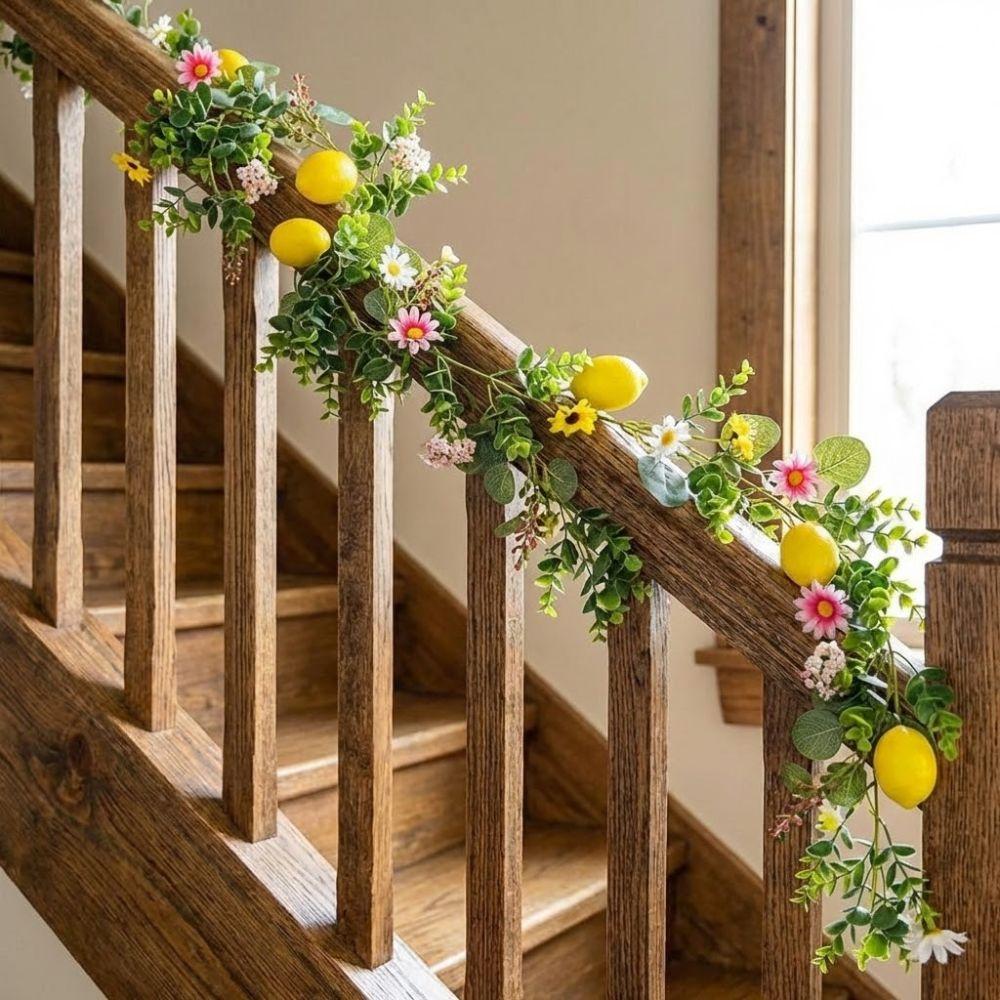 Silk Flowers Artificial Lemon Vine 200CM Length Faux Lemon Branch  Wedding Centerpiece