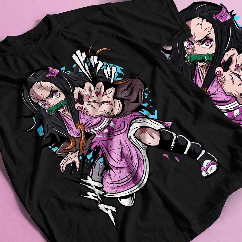 Nezuko T-Shirt Demon Killer Kimetsu No Yaiba Anime Mitsuri Kanroji Men's T-Shirt Summer New Men's and Women's Streetwear
