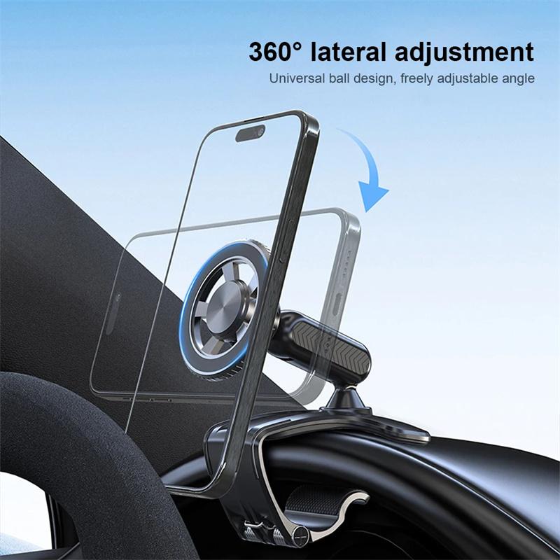 Magnetic Car Phone Holder 360° Rotation Magnetic Phone Stand Adjustable Portable Car Mount For Car Sun Visor Rearview Mirror