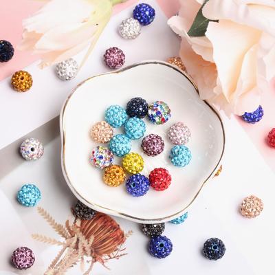 10mm Rounddiscoball Spacerbead Rhinestone Disco Czech Crystal 30pcs Pave Clay  Beads