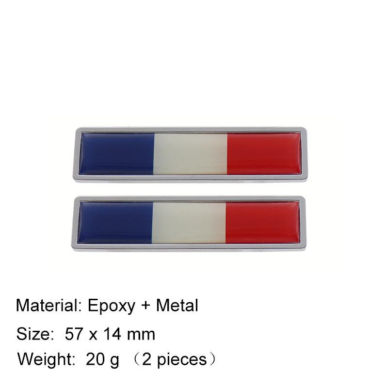 3D Premium Frankrikes flagg for SUV Off Road bil Motorpanser Skjerm Bakluke Hekkmalje Emblem Merkeklistremerke