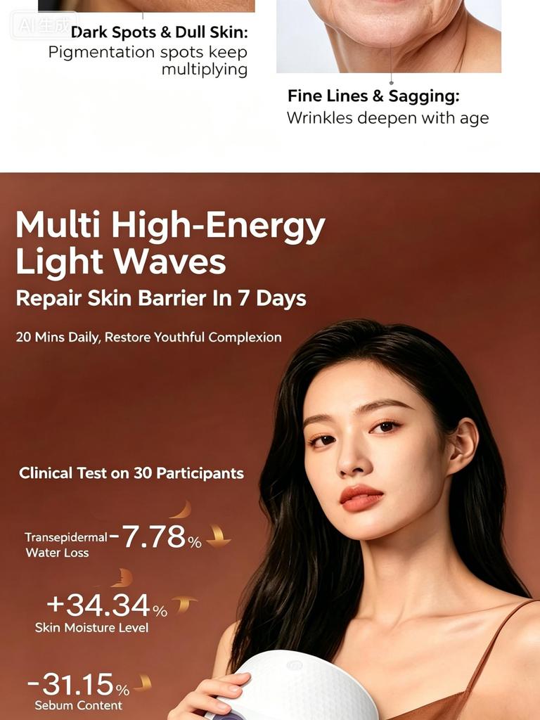 Rote Lichttherapie-Maske für Gesicht und Hals LED-Lichttherapie-Maske Kabellos USB C Wiederaufladbar LED-Infrarot-Maske für Zuhause Reisen Yoga-Nutzung