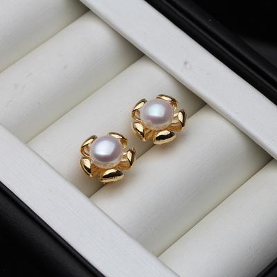 Orecchini a perno con vere perle d'acqua dolce per donna, orecchini di perle economici, gioielleria raffinata