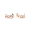 Simple and versatile gold-plated V-shaped earrings with diamonds, gold and silver two-color earless ear clips, women's fashion temperament earrings.
