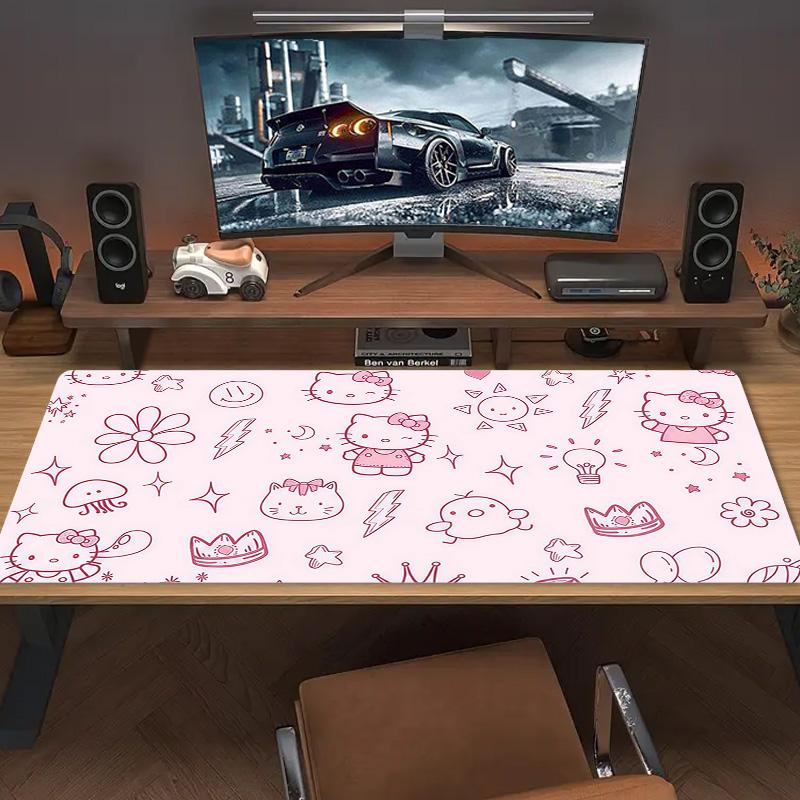 Hello Kitty Print Cushion Non-slip Laptop Tablet Big Mousepad XXL Mat Mini PC Playmat With Lock edge