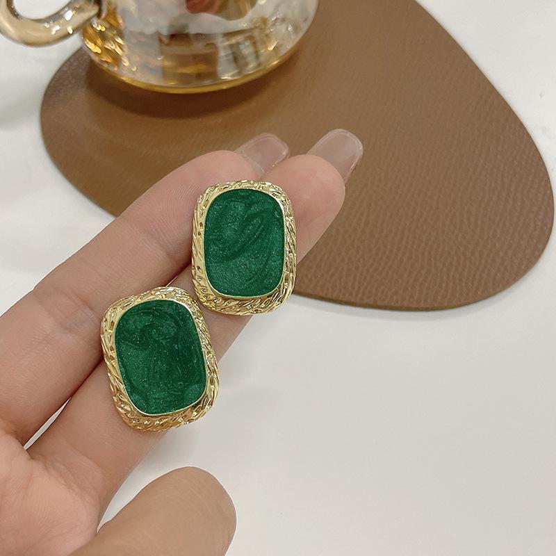 S925 Silver Needle European Square Stud Earrings - Versatile No-Piercing Clips for Women