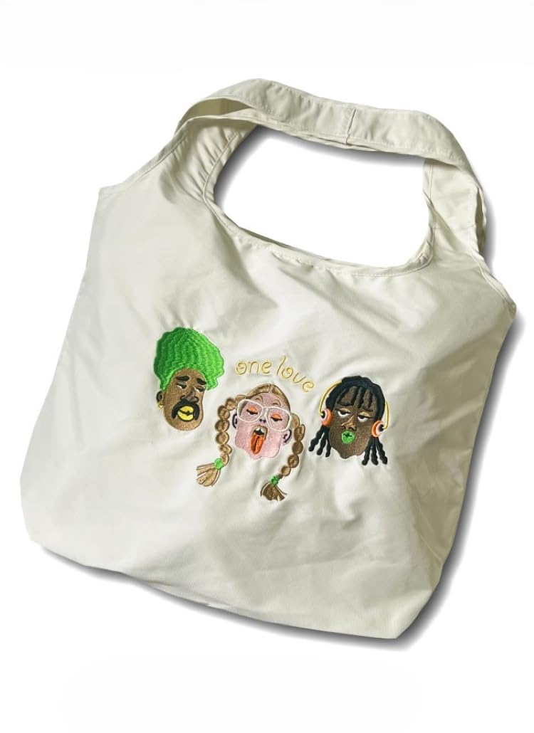 

ONE LOVE Embroidered Eco Bag G521772 [Gymmaster] (01 Off-White)