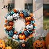 Waterproof Halloween Front Door Sign Pumpkin Pendant Decoration with Hanging Chain Acrylic Welcome Party Ornament for Porch Window Wall Indoor Outdoor