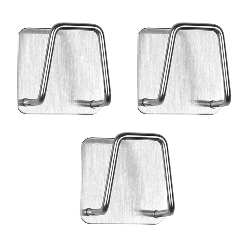 Kitchen Sink Sponge Holder Rustproof Stainless Steel Self Adhesive No Drill Wall Mounted Drain Rack Storage Organizer Hook Acc