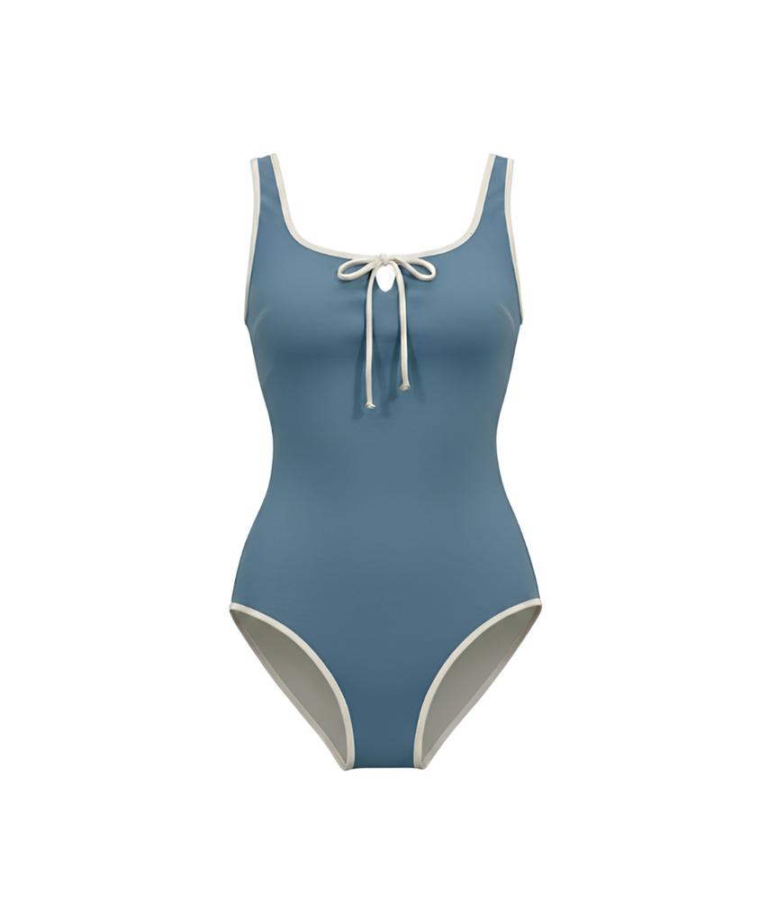 VIKINI VENDER Tethys Keyhole Ribbon Monokini - Mute Blue