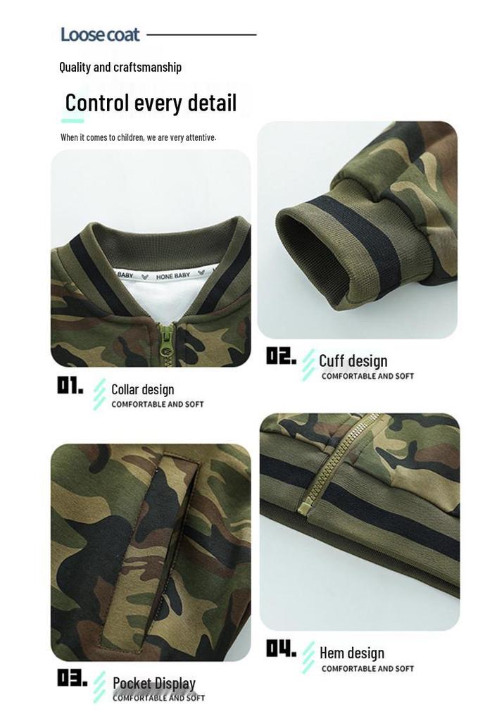 2025 Boys' Camouflage Sports Set: Autumn Special Forces Training Uniform