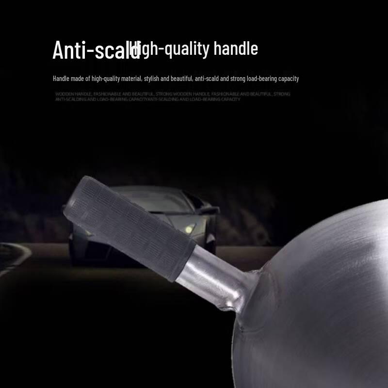 ChefQi 80cm Wok s kamenným povrchem a dvěma rukojeťmi