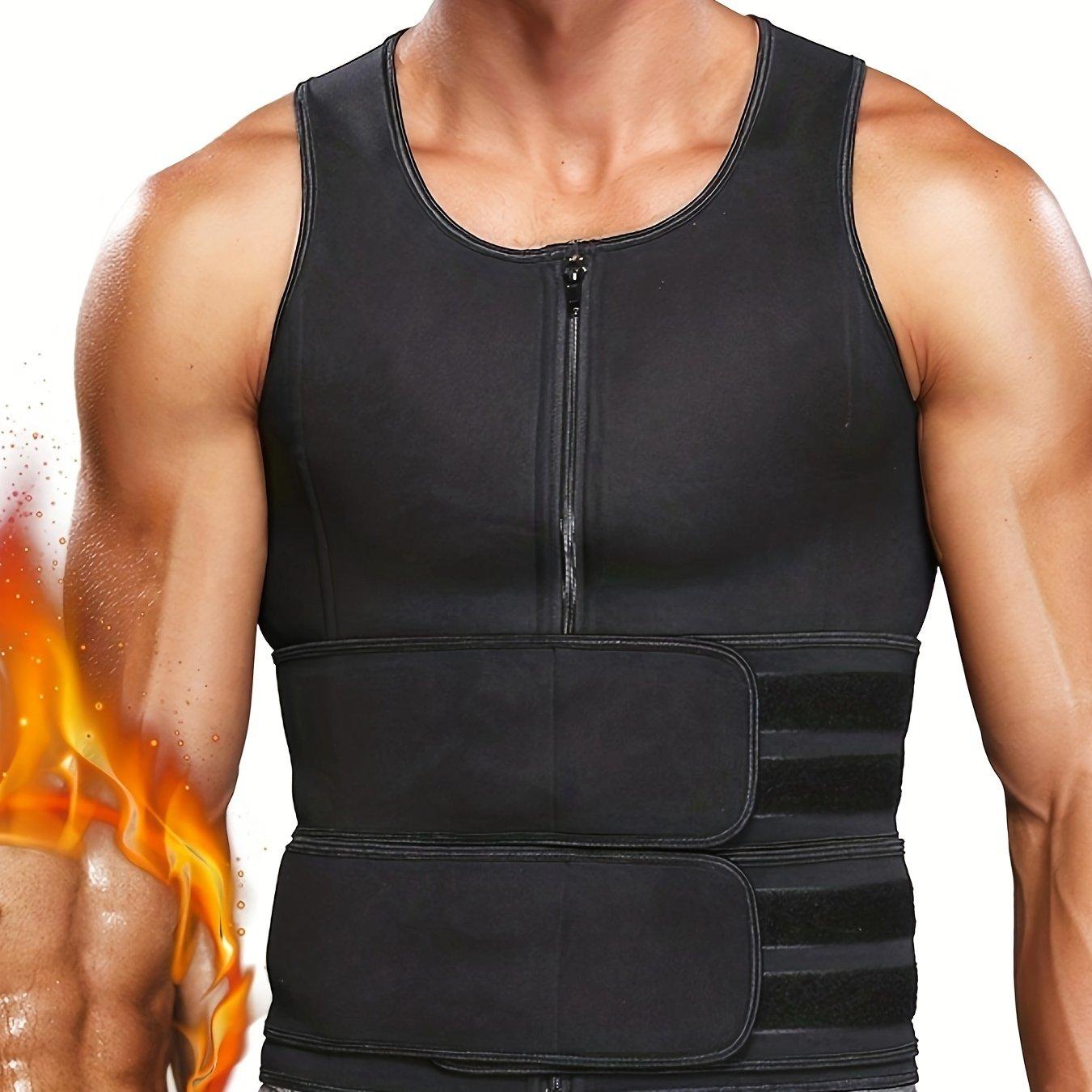 

Мужской корсет для коррекции фигуры, утягивающий пояс, сауна, спортивный костюм, майка на молнии, корсет для фитнеса, коррекции живота, сжигателя жира XXXL чёрный