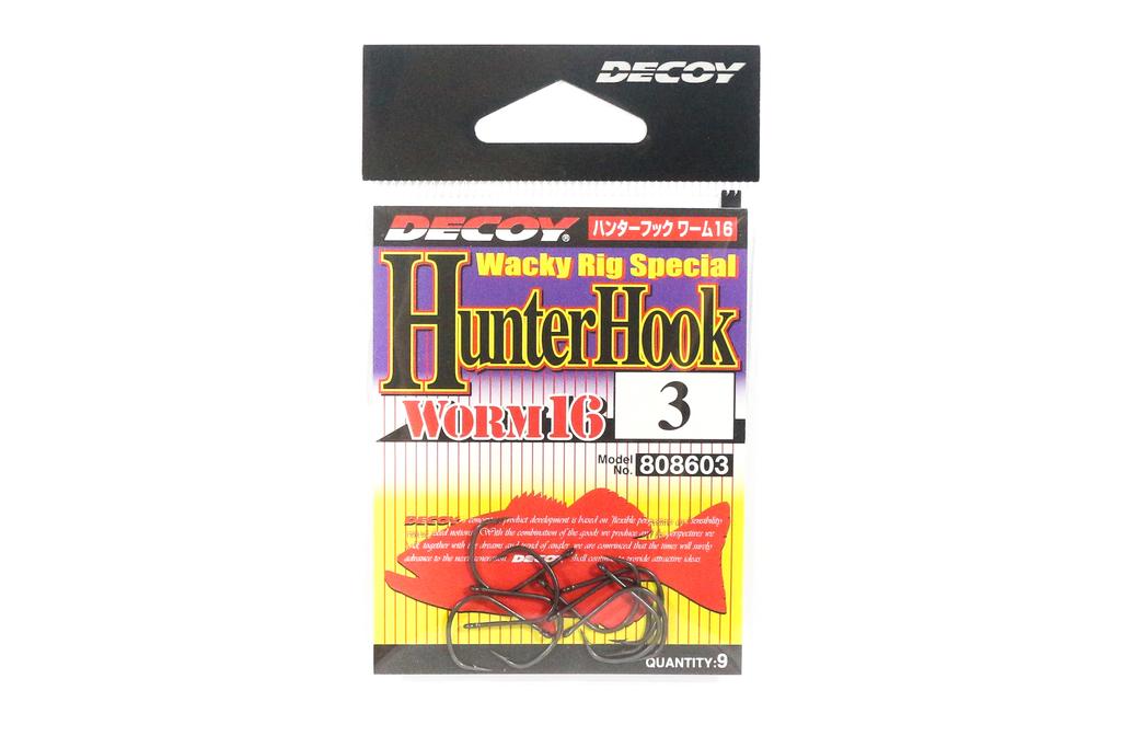 Decoy Worm 16 Hunter Hook Wacky Rig Special Hooks Size 3 (8603)