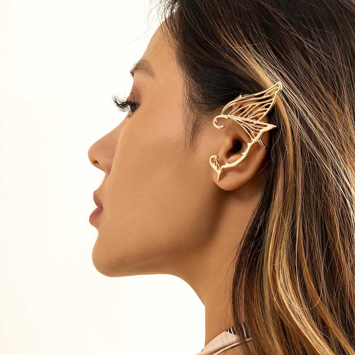 

Крылья бабочки, простой зажим для ушей из эльфийского сплава, женский представитель меньшинств, сладкий, крутой, универсальный