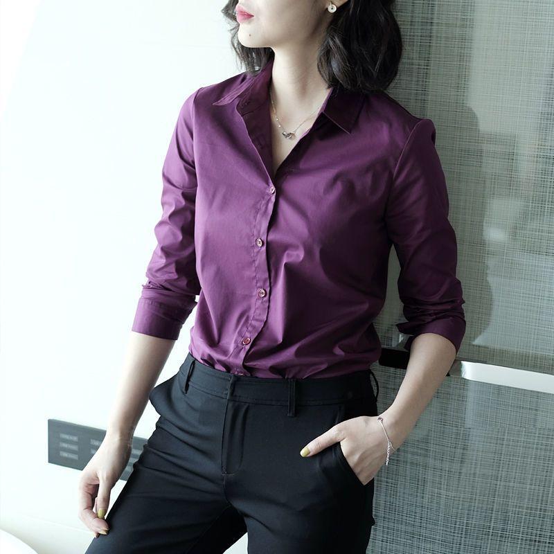 2023 Women's Clothing Skinny Solid Temperament Formal Turn-down Collar Business Casual Office Lady Elegant Spring Summer Blouses