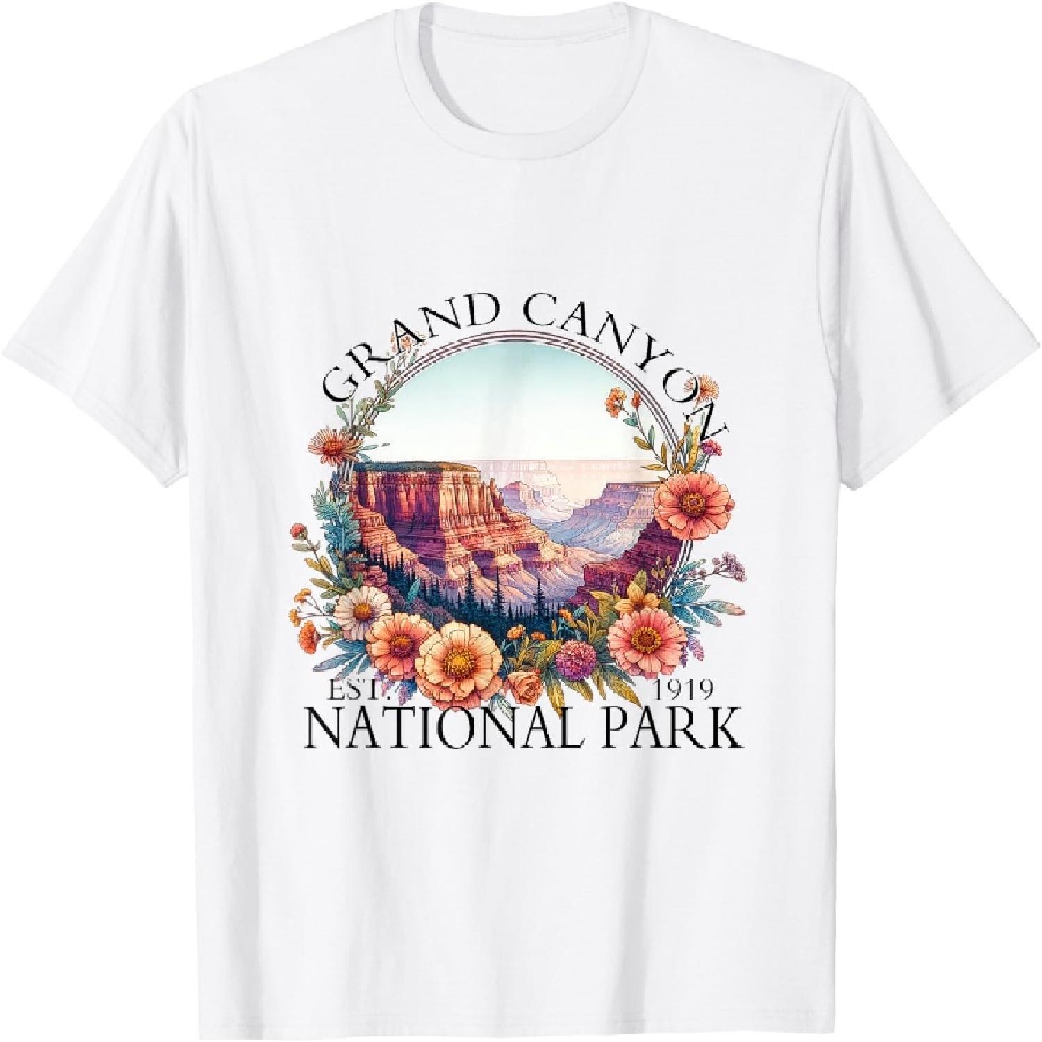 Floral Grand Canyon National Park Hiking Camping Outdoor T-Shirt S