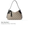 GUCCI GG Emblem Monogram Coated Fabric Handbag, Shoulder Bag Small Women's Beige & Dark Brown 815218-FAEAA-9765