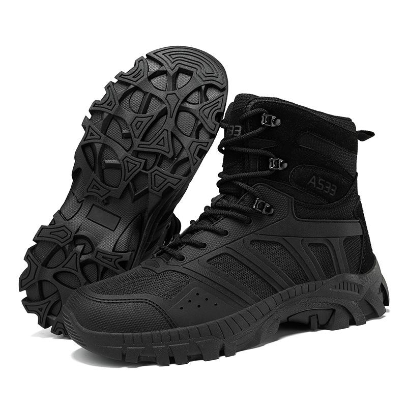 2025 Men's Desert Military Tactical Boots - Large Size, Outdoor Hiking & Mountaineering Training Boots