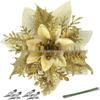 14CM Gold Glitzer Weihnachtsblumendekoration Girlande für Bäume