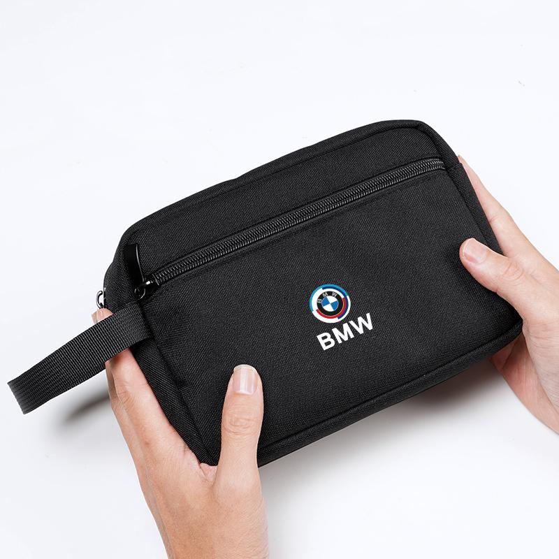 BMW Handbag Canvas Fabric Car Organizer Bag For BMW 50th I4 G26 F40 F30 F11 E46 E60 E70 G30 X3 Car Storage Bag Car Accessories CY5