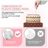 White Plastic Floating Cake Support Dowels for Layered Structures