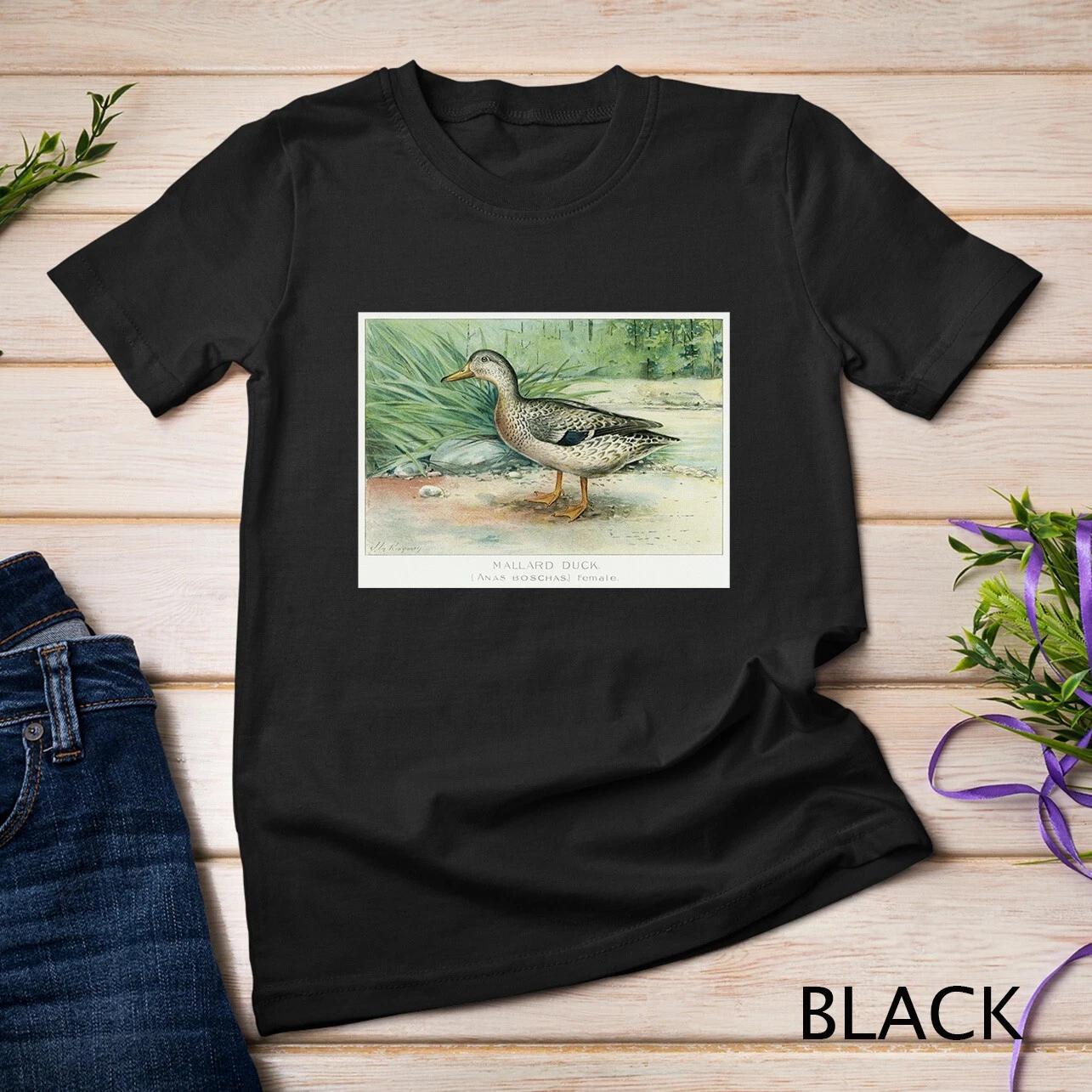 

Vintage Mallard Duck Birds Illustration For Men & Women Unisex T-shirt L