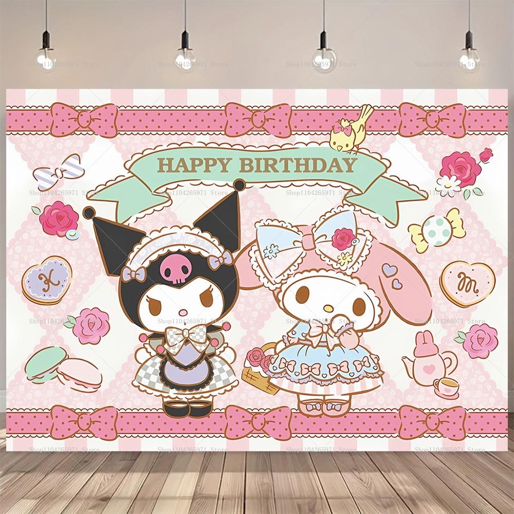 Sanrio Kuromi Themed Birthday Decoration Photography Background Girl 1st Birthday Background Suitable For Photography Studio