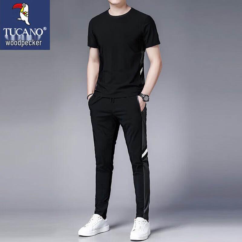 

TUCANO Men s Short Sleeve T-Shirt & Quick-Dry Long Pants Two-Piece Set 2XL