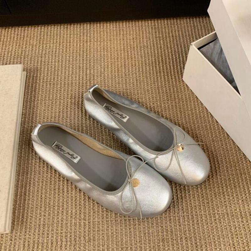 Fashion SUOJIALUN 2025 New Women Flat Shoes Fashion Round Toe Shallow Slip On Ladies Elegant Ballerina Soft Flat Heel Dress Single Shoes