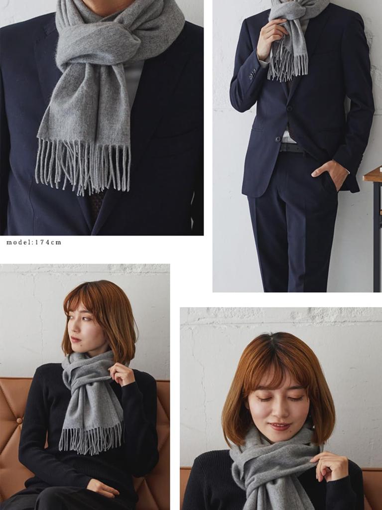 VITAFELICE Cashmere 100% Scarf, Women's, Xxs-30074z (Light Gray)