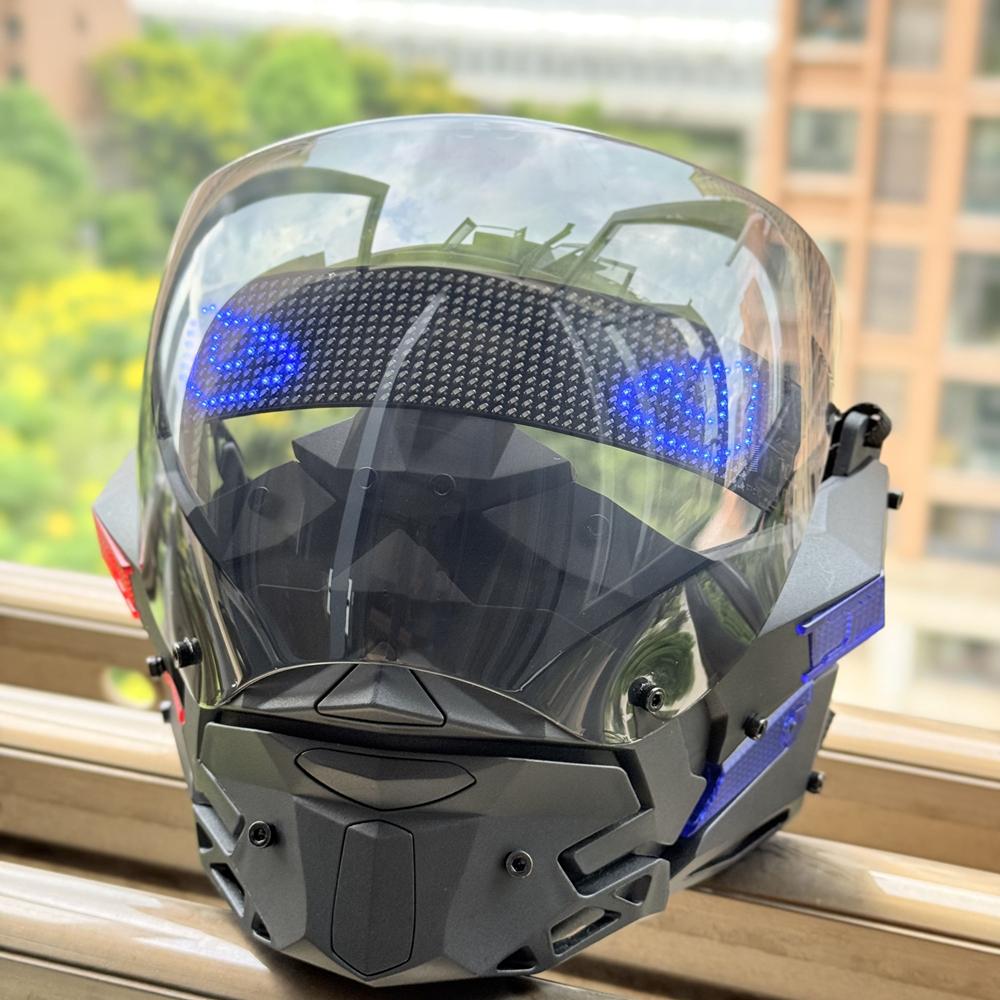 Maschera Punk Bluetooth APP LED Personalizzata Con Contenuto Personalizzato È Controllata da LED dall'App, Techwear Futuristico, Maschera Cosplay di Halloween