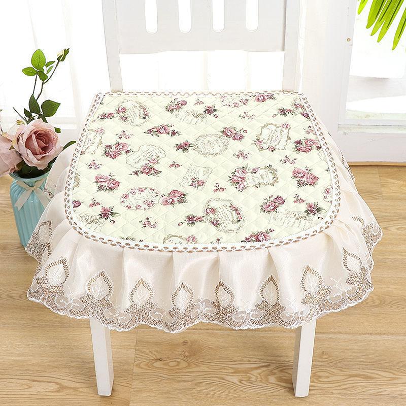 1pcs Fashion Household Anti-slip Stool Cushion Modern Simple Style Four Seasons Universal Lace Sitting Pad Living Room Decoration Dining Chair Mats