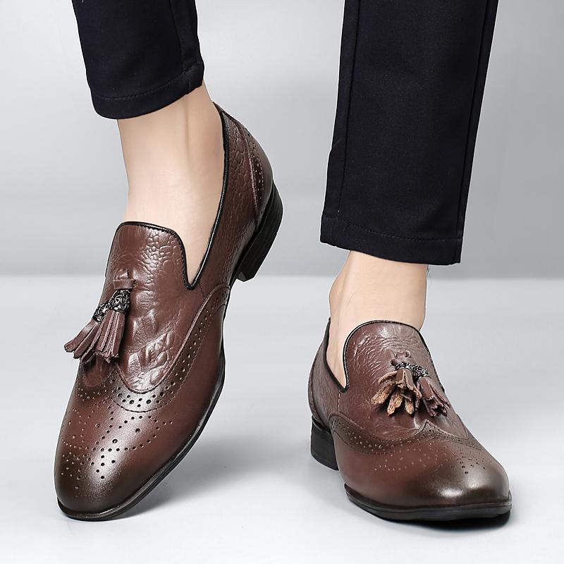 Fashion Fashion Gentlemen Versatile Men's Leather Shoes High-quality Genuine Leather Tassel Loafers High-end Business Party Casual Shoes