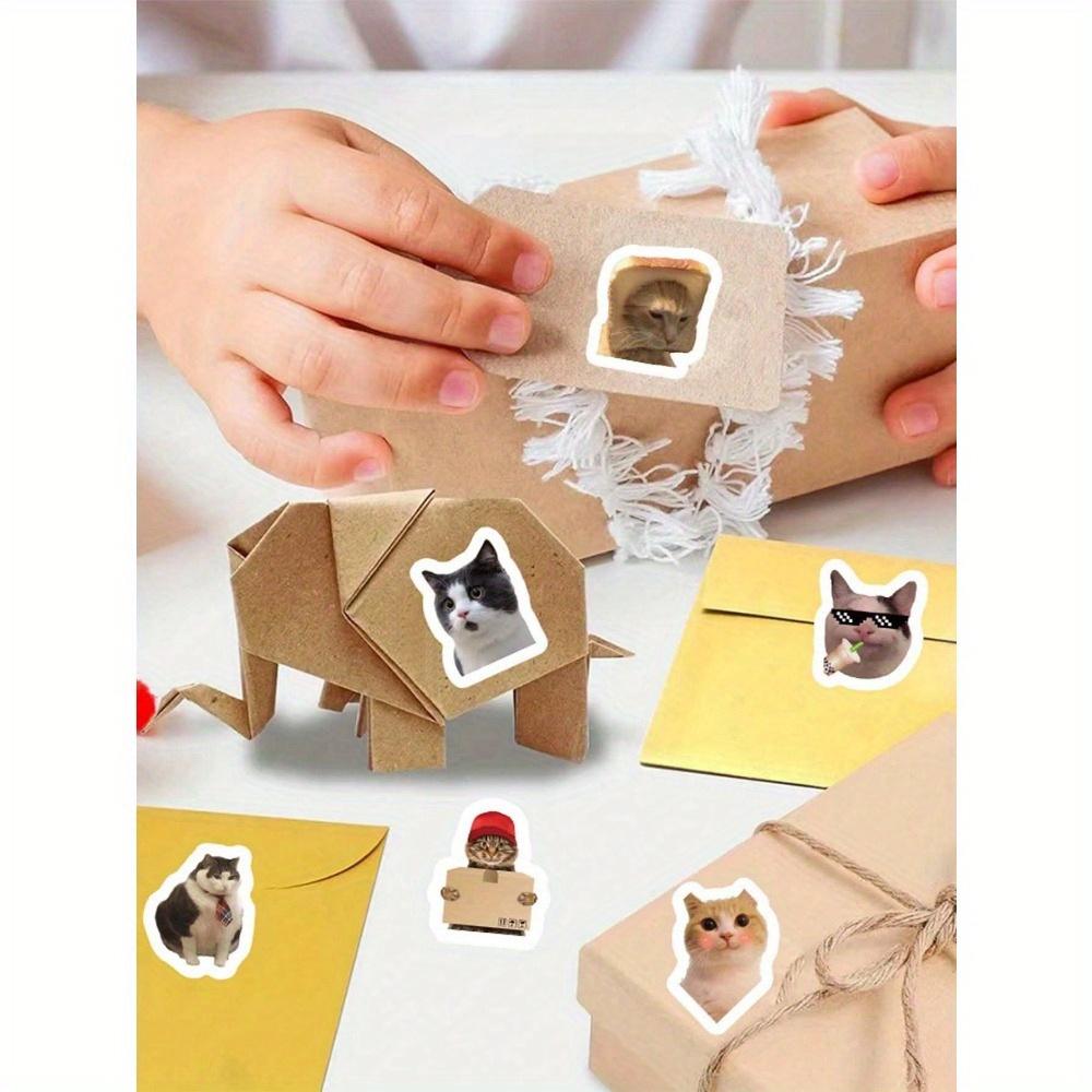 500 Sheets/Roll Of Cat Expression Roll Stickers, Can Be Used For Decorating Handbags, Envelope Sealing Stickers