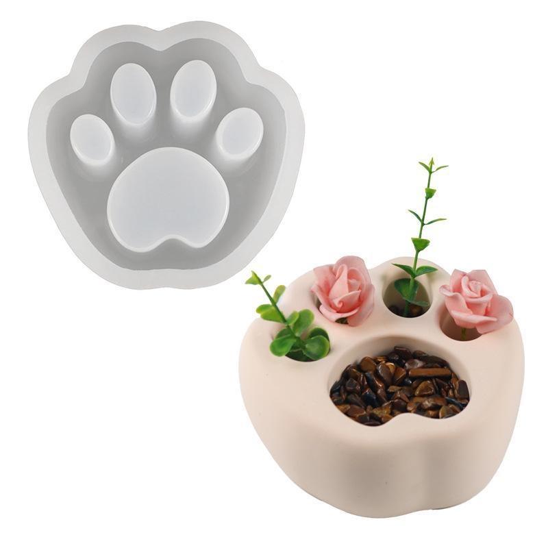 

Irregular Shape Handmade Creative DIY Drip Glue Mold Cat Claw Flower Pot Silicone Mold Home Decoration Ornaments Accessories LS 1