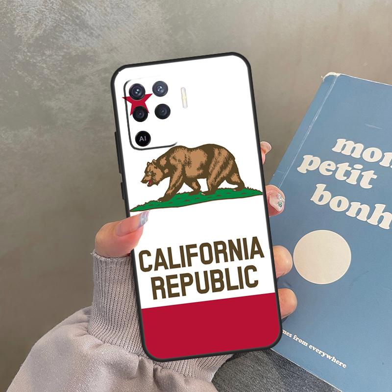 California Flag Case For Oppo A60 A40 A80 A18 A38 A58 A78 A98 A16 A76 A96 A15 A17 A77 A74 A94 A54 A57S Cover