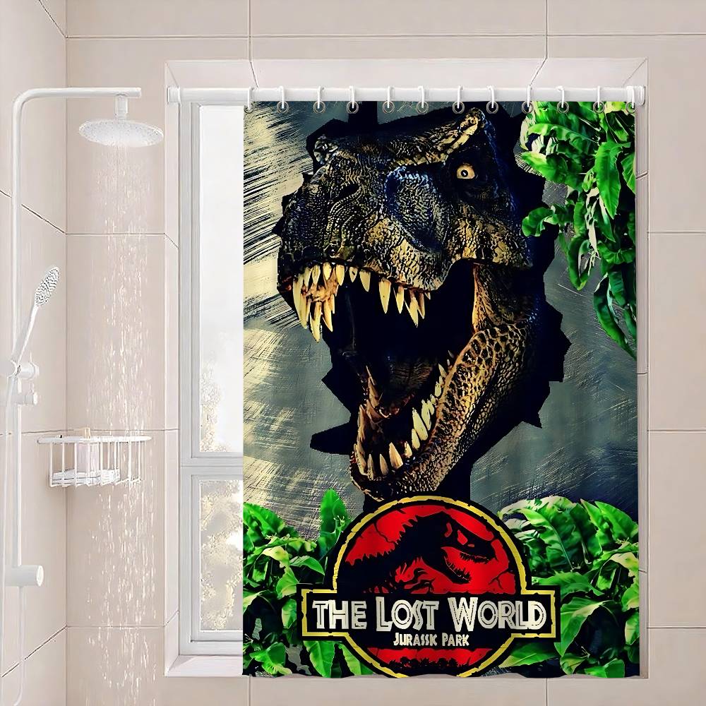 

J-Jurassic P-Park Logo Bathroom Shower Curtain Shielding Partition Shower Curtain Quick Dry Can Be Scrubable Light Opaque Bath 90x180 cm