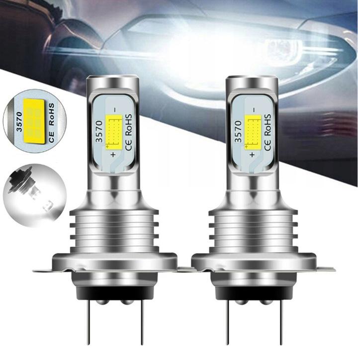 2X Żarówki Led H7 Bardzo Mocne 4000Lm 6500K 1:1 Canbus 50000H 80W Dc 12-24V