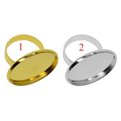 10x Adjustable Ring Base Blanks Findings for 25mm Cabochon Golden