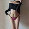 Pure Desire Bow Beautiful Buttocks Seduction Sexy Panties Women's Perspective Lace Bed Passion Tease Open Crotch Free Shorts