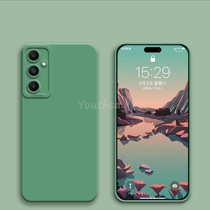 For Samsung Galaxy A35 Case Camera Protector Liquid Silicone Case Samsung A35 A25 A55 Cover Anti-drop Phone Galaxy A35 Case