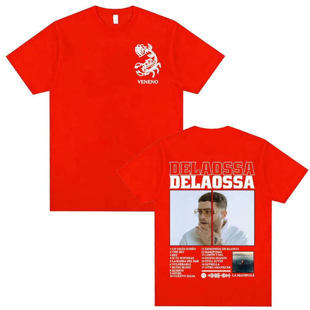 2025 Summer Rapper Delaossa Album Tour Print Men Women High Street Casual Oversized 100% Pure Cotton Printed Leisure T-shirt