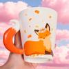 360ML Ceramic Fox Mug Creative Fox Tail Handle Water Cup Cartoon Animal Coffee Breakfast Milk Mug Home Office Water Cup Gift