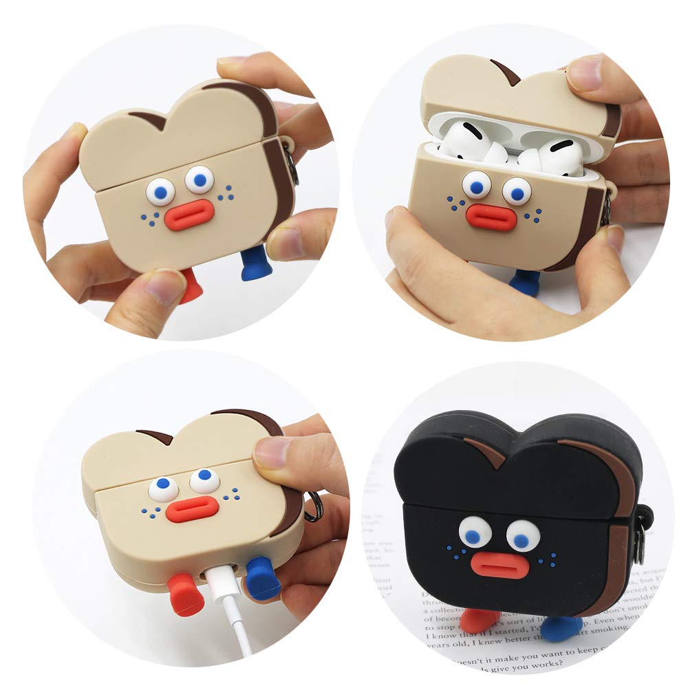 Cute AirPods Pro Case with Toasted Duck Shockproof and Protective Soft Silicone Brunch Brother Figure, Cover, (Burnt Toast)